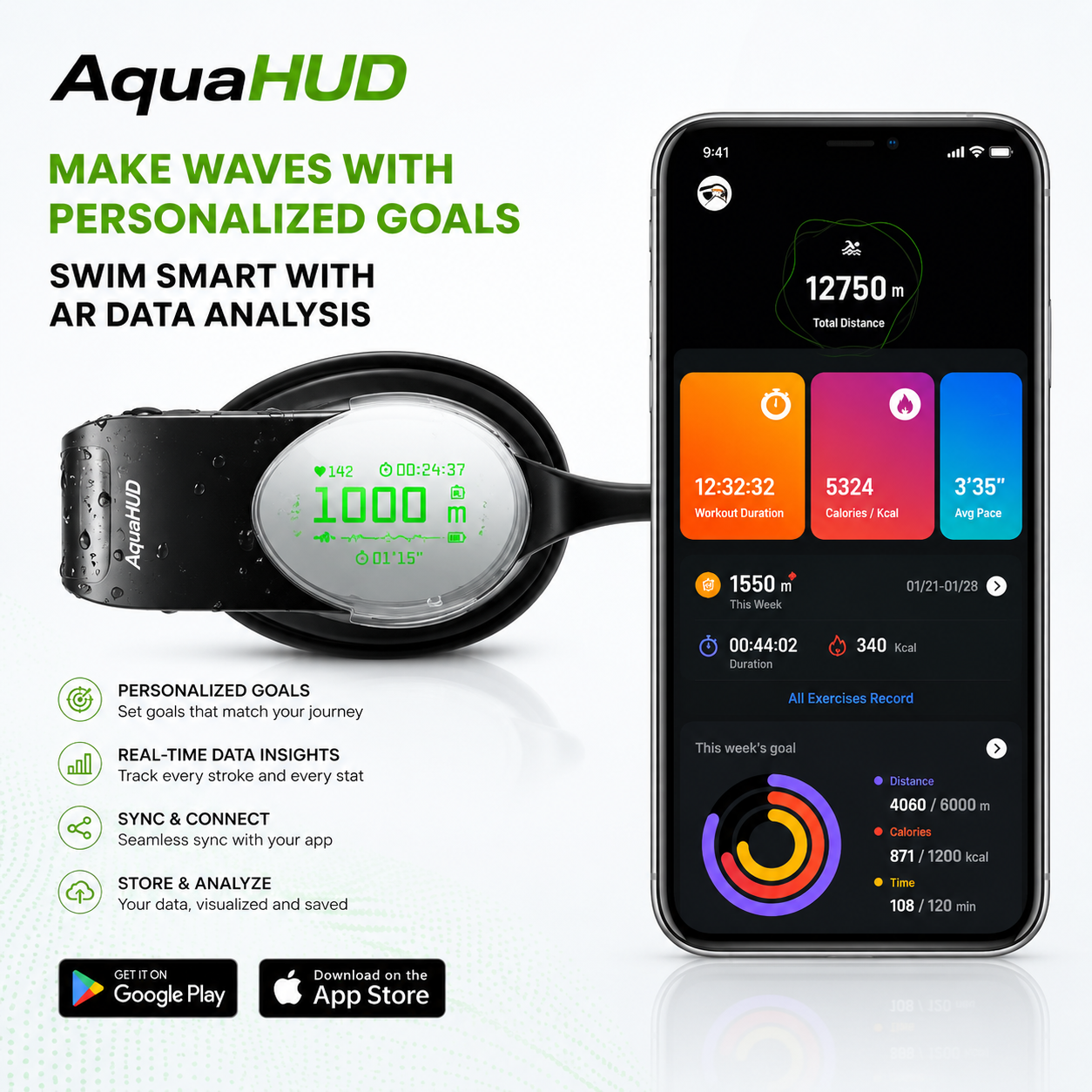 AquaHUD SMART Swimming Goggles
